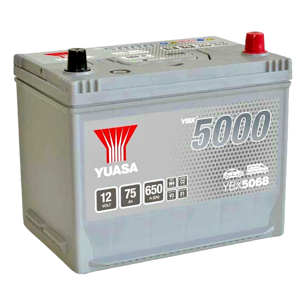 Акумулятор YUASA YBX 5000 12V 75Ah 650A R+ YBX5068 - zapix