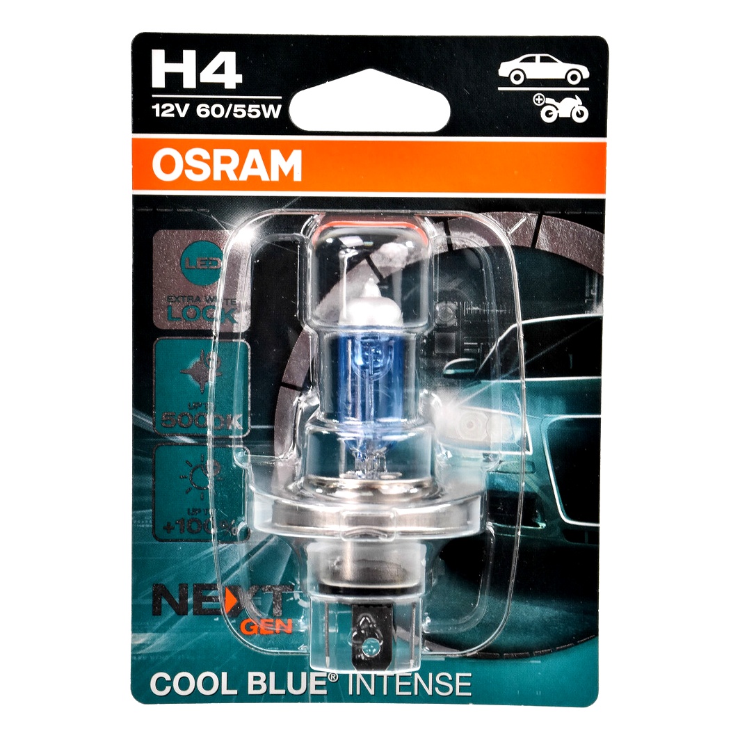 Автолампа галогенова OSRAM Cool Blue Intense (Next Gen) H4 P43t 12V 64193CBN01B - zapix