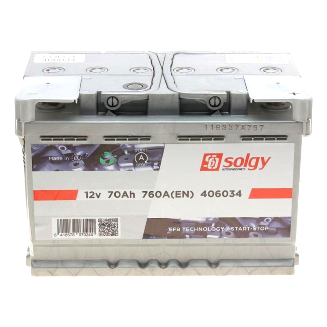 Акумулятор SOLGY 12V 70Ah 760A R+ 406034 - zapix