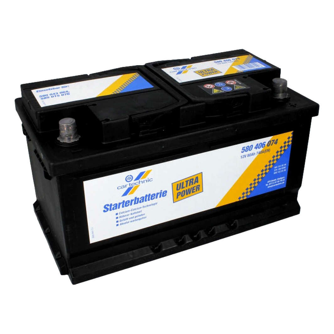 Акумулятор CARTECHNIC Ultra Power 12V 80Ah 740A R+ CART580406074 - zapix