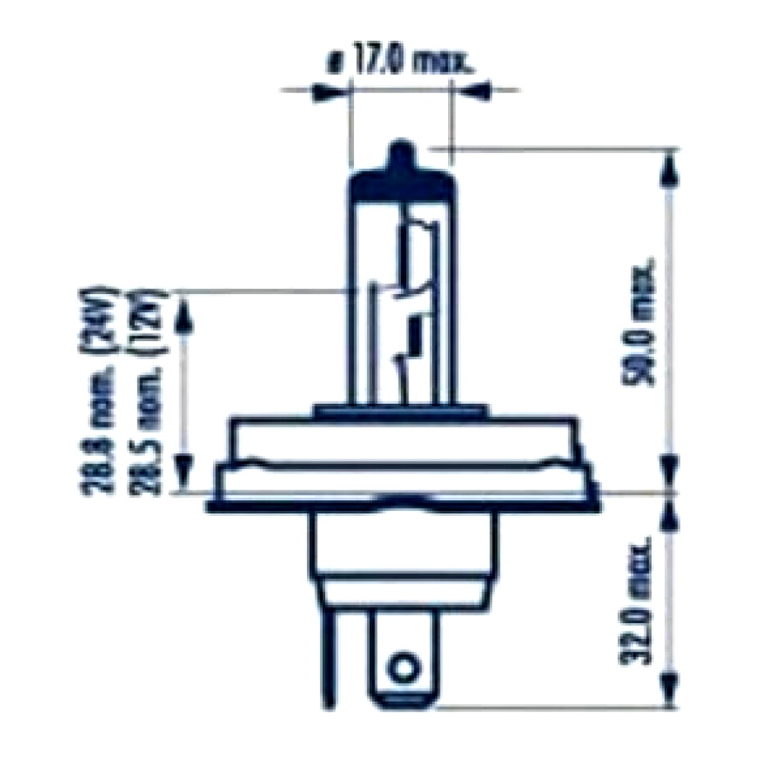 Автолампа галогеновая NARVA R2 (Bilux) P45t-41 40W 12V прозрачная 48121 - zapix