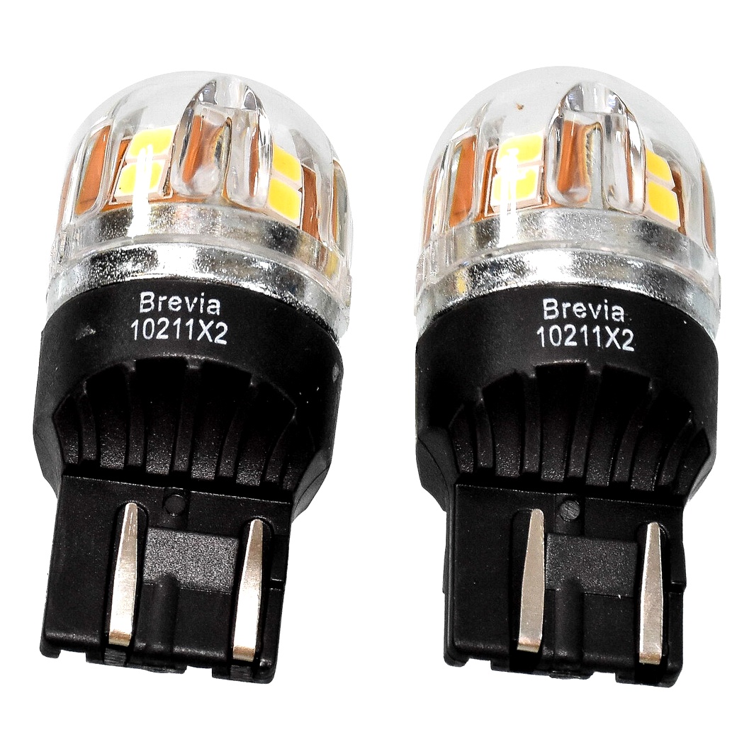 Автолампа LED (світлодіодна) BREVIA S-Power W21/5W W3x16q 5W 12V біла 10211X2 - zapix