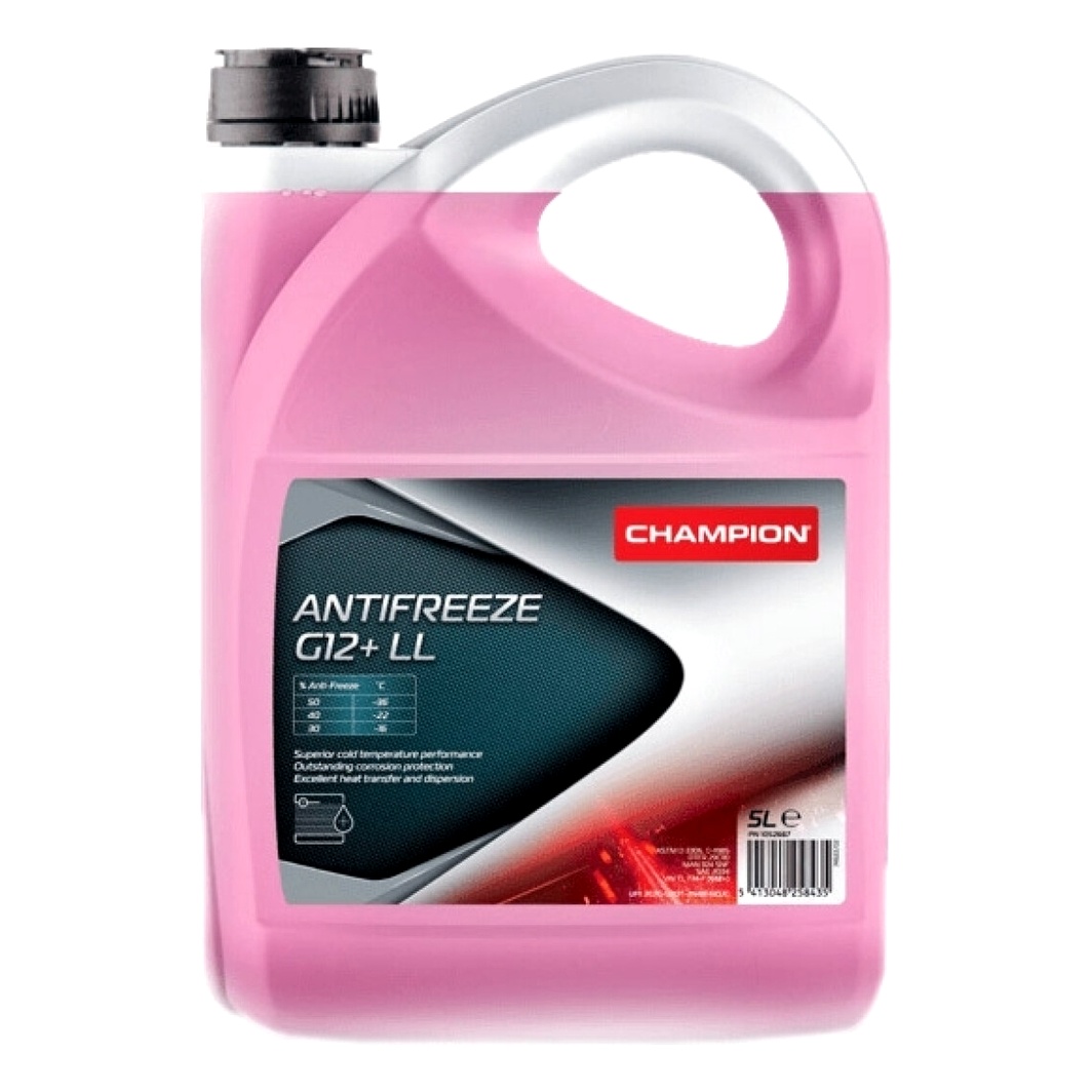 Готовий антифриз CHAMPION LL рожевий G12+ -36 °C 5 л (1052667) - zapix