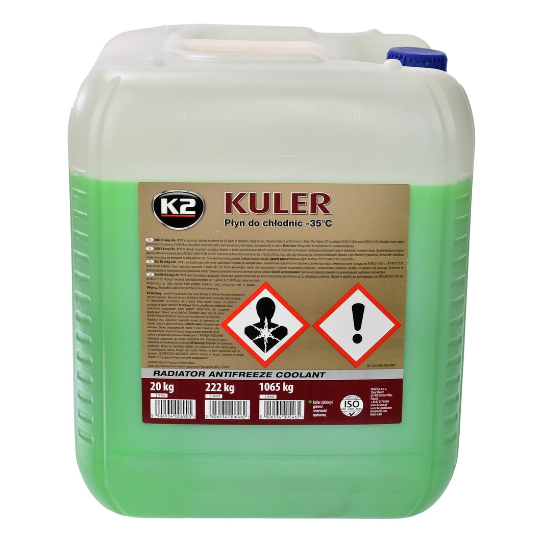 Готовий антифриз K2 Kuler зелений -35 °C 20 л (W406Z) - zapix