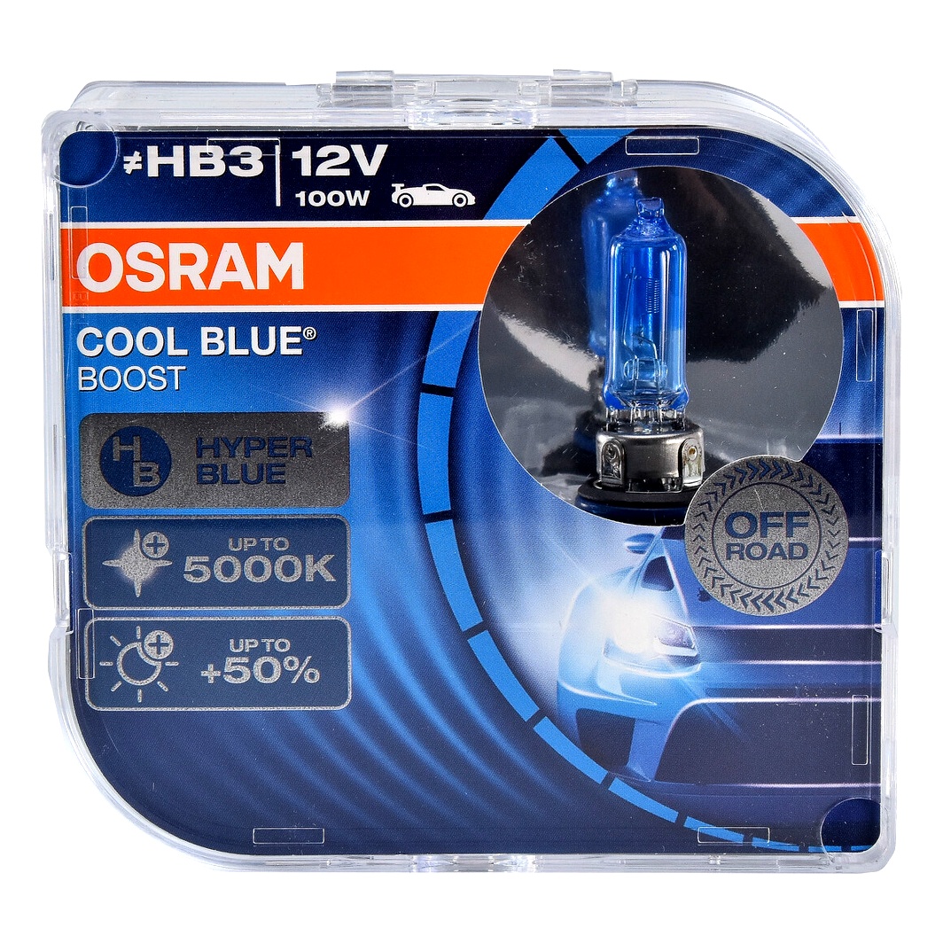 Автолампа галогеновая OSRAM Cool Blue Boost HB3 P20d 85W 12V светло-голубая 69005CBBHCB - zapix