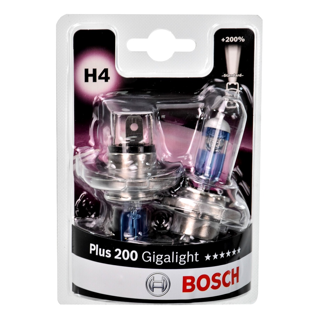 Автолампа галогенова BOSCH Plus 200 Gigalight H4 P43t 55W 12V 1987301435 - zapix