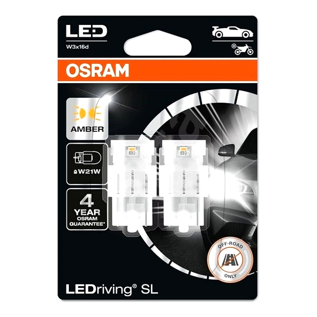 Автолампа LED (світлодіодна) OSRAM LEDriving W21W W3x16d 2W 12V 7505DYP02B - zapix