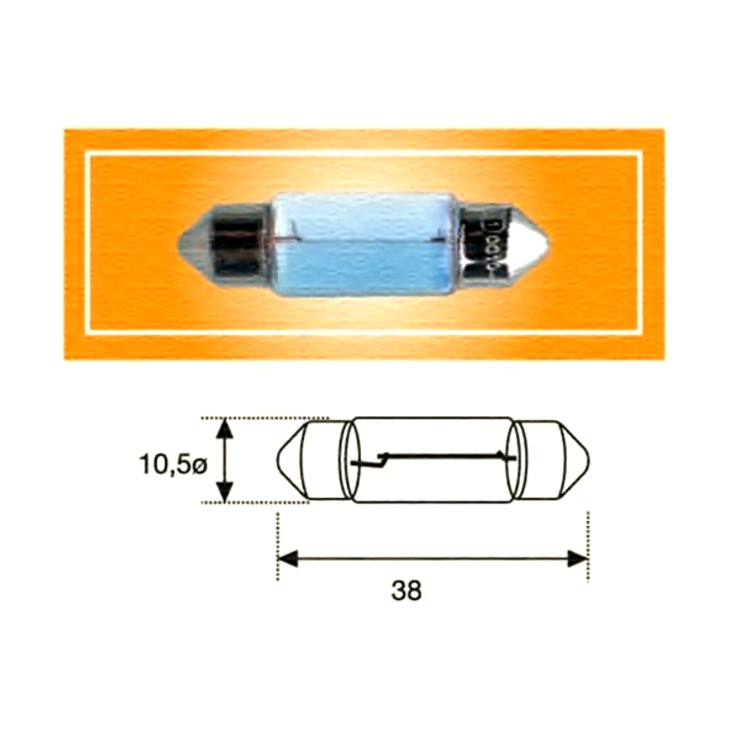 Автолампа розжарювання MAGNETI MARELLI B2.4W SV8.5-8 10W 12V прозора 009461100000 - zapix