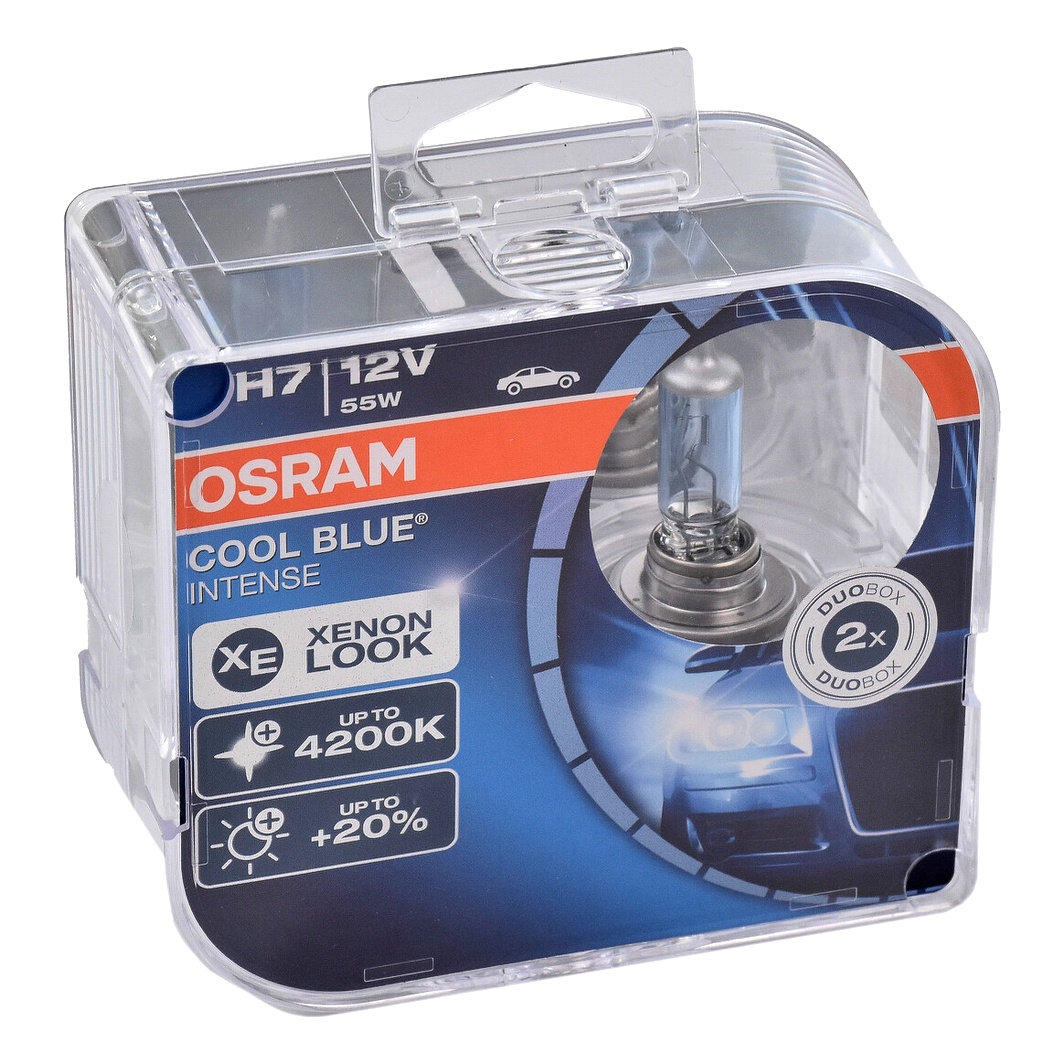 Автолампа галогеновая OSRAM Cool Blue Intense H7 PX26d 55W 12V светло-голубая 64210CBIHCB - zapix