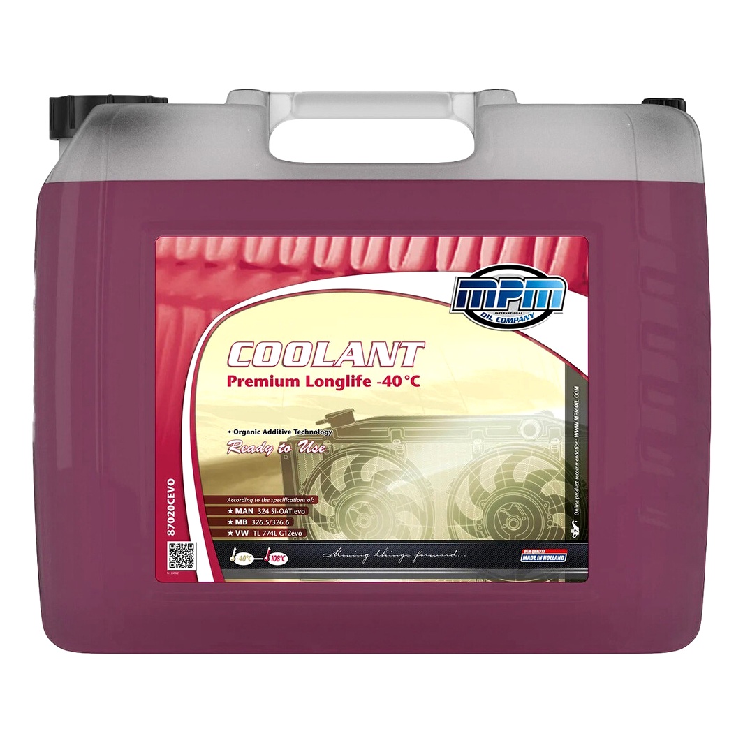 Готовый антифриз MPM Premium Long Life красный G12 evo -40 °C 20 л (87020CEVO) - zapix