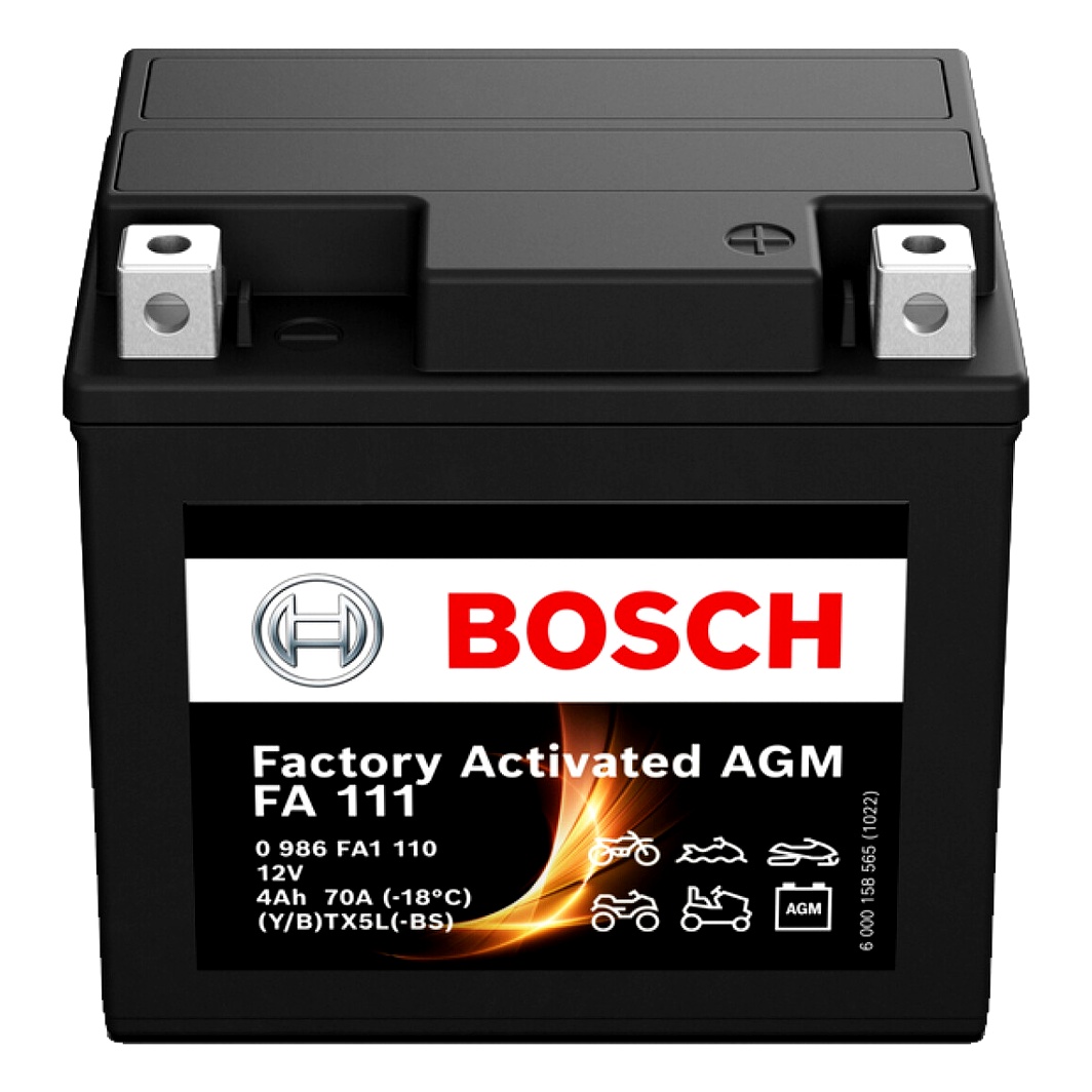 Акумулятор BOSCH Factory Activated AGM 12V 4Ah 70A R+ 0986FA1110 - zapix