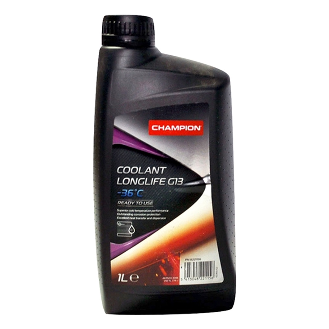 Готовий антифриз CHAMPION Coolant Longlife фіолетовий G13 -36 °C 1 л (CHCOOL36G131) - zapix