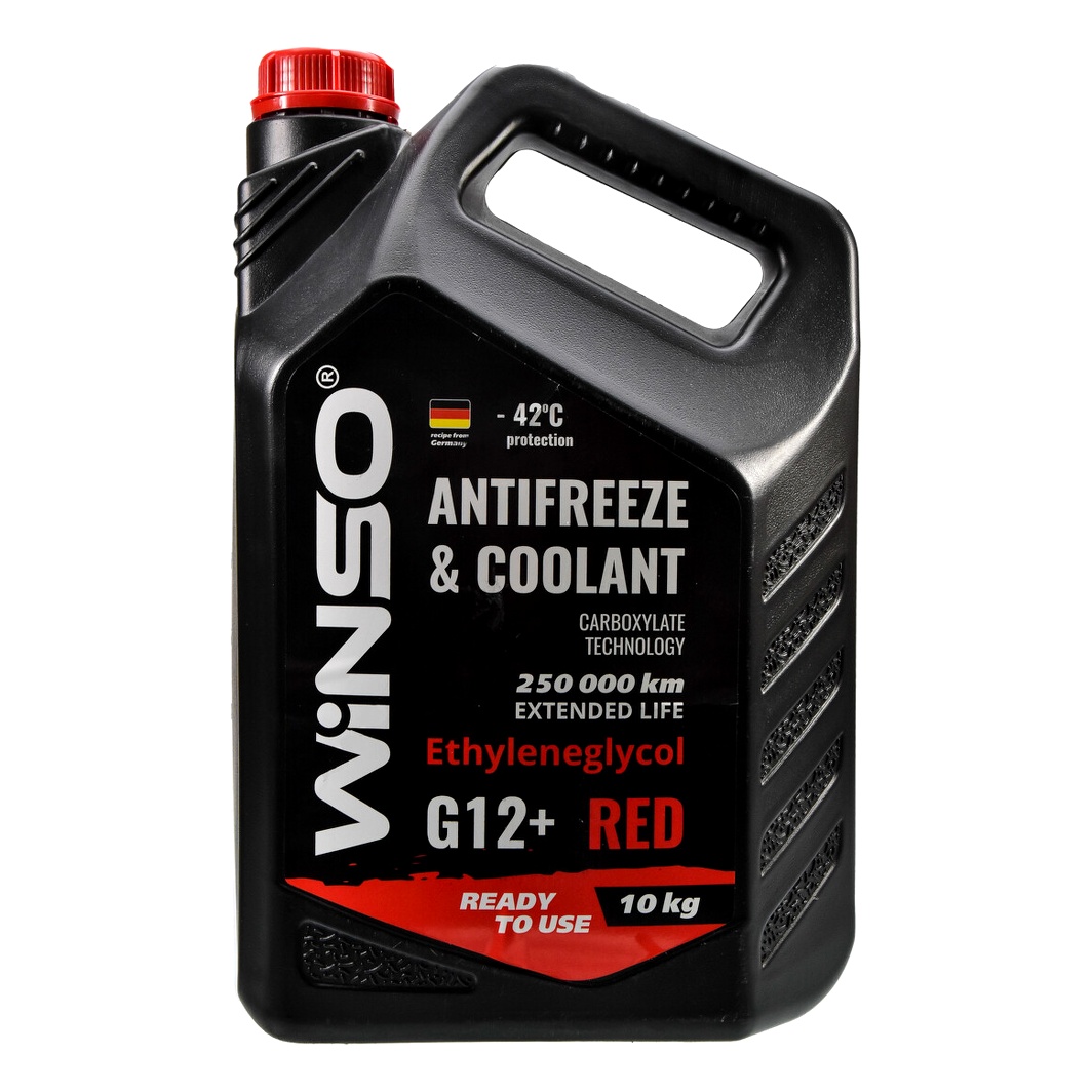 Готовий антифриз WINSO червоний G12+ -42 °C 10 л (881050) - zapix