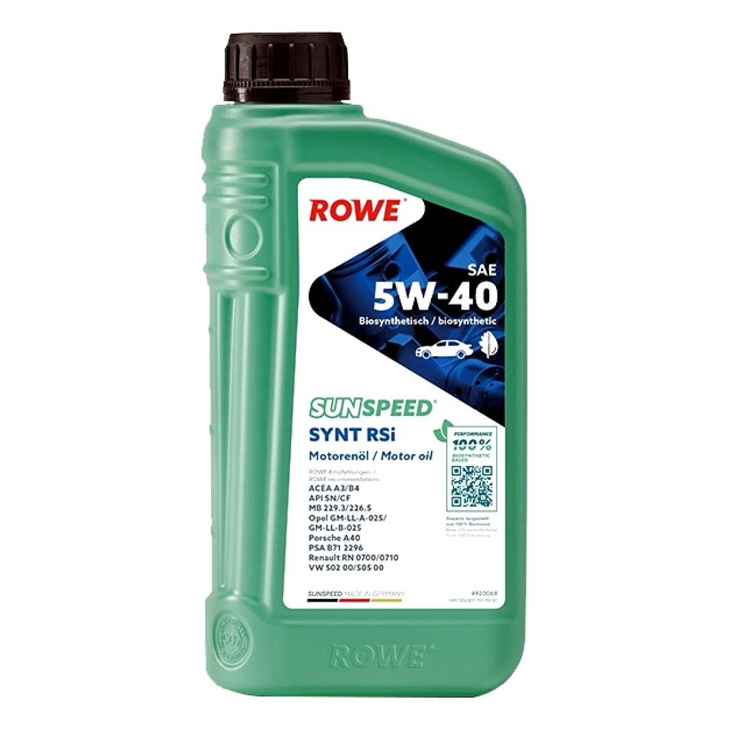 Моторное масло ROWE Sunspeed Synt RSI 5W-40 1 л (4920068001099) - zapix