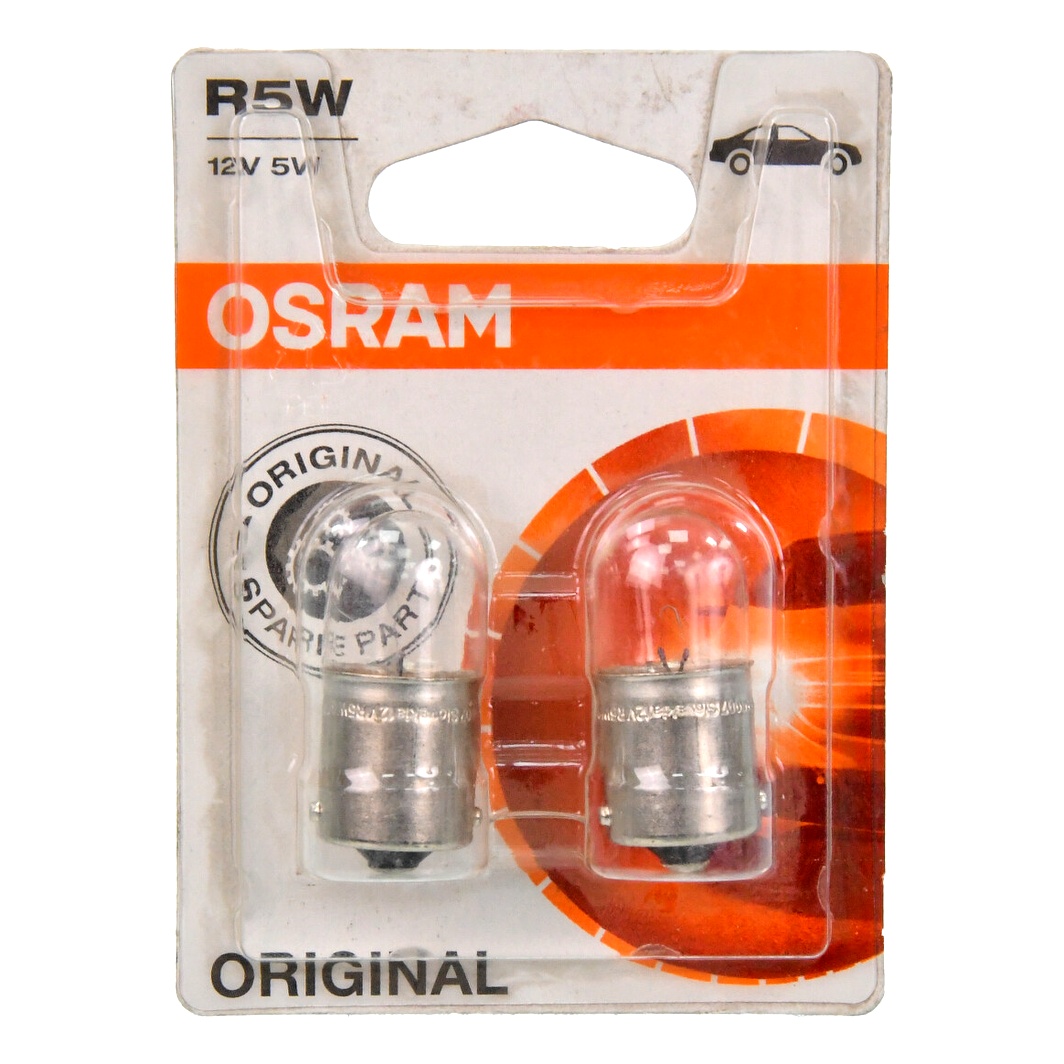 Автолампа розжарювання OSRAM Original R5W BA15s 5W 12V прозора 500702B - zapix