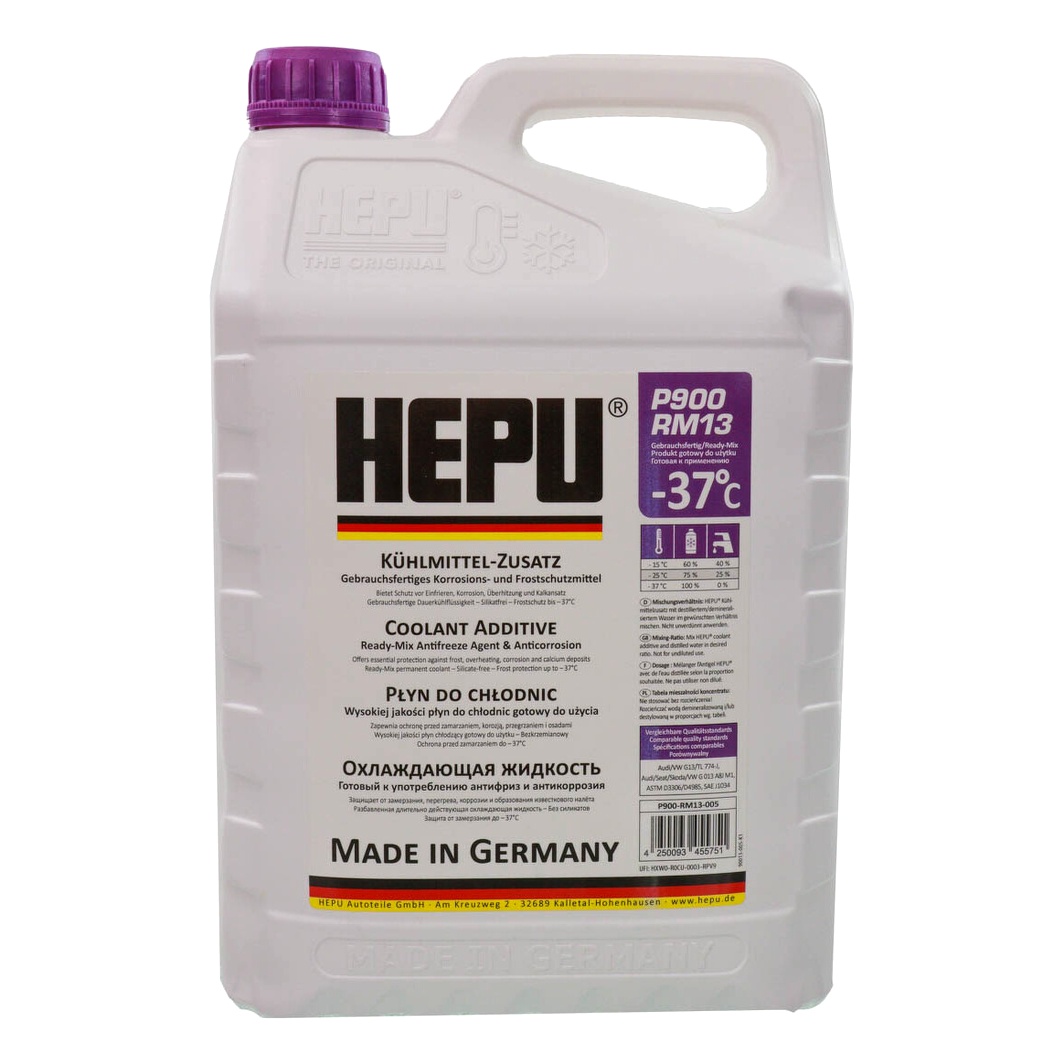 Готовий антифриз HEPU P900-RM13 фіолетовий G13 -37 °C 5 л (P900RM13005) - zapix