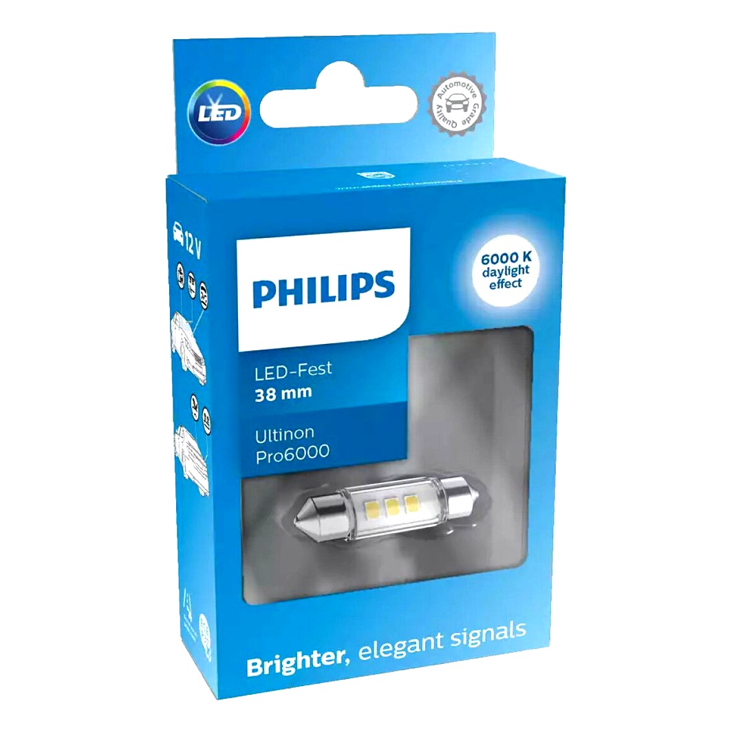 Автолампа LED (світлодіодна) PHILIPS Ultinon Pro6000 SV8.5 12V біла 11854CU60X1 - zapix