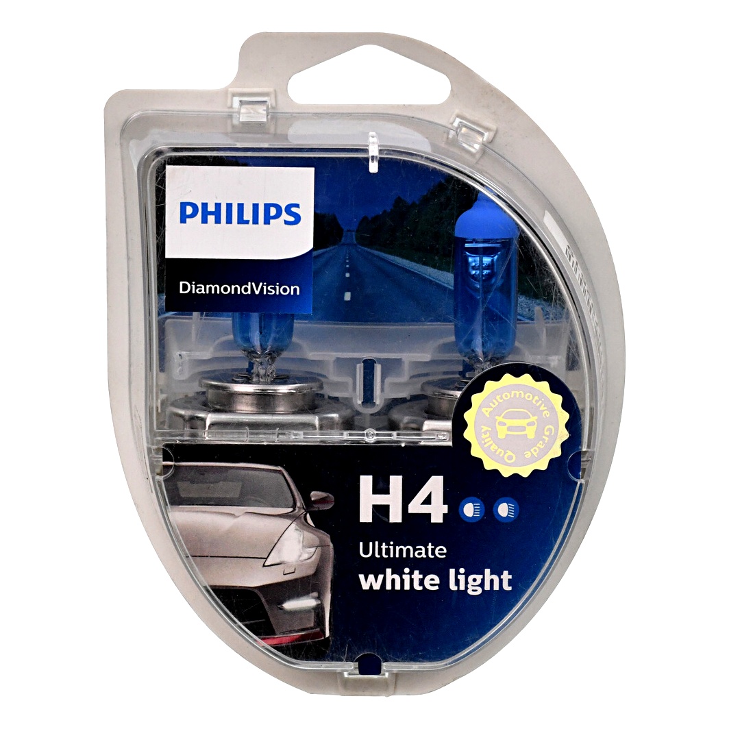 Автолампа галогенова PHILIPS DiamondVision H4 P43t-38 55W 12V синя 12342DVS2 - zapix