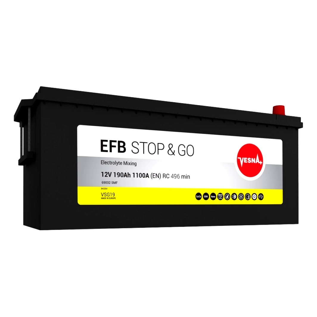 Акумулятор VESNA Stop & Go 12V 190Ah 1100A L+ 493612 - zapix