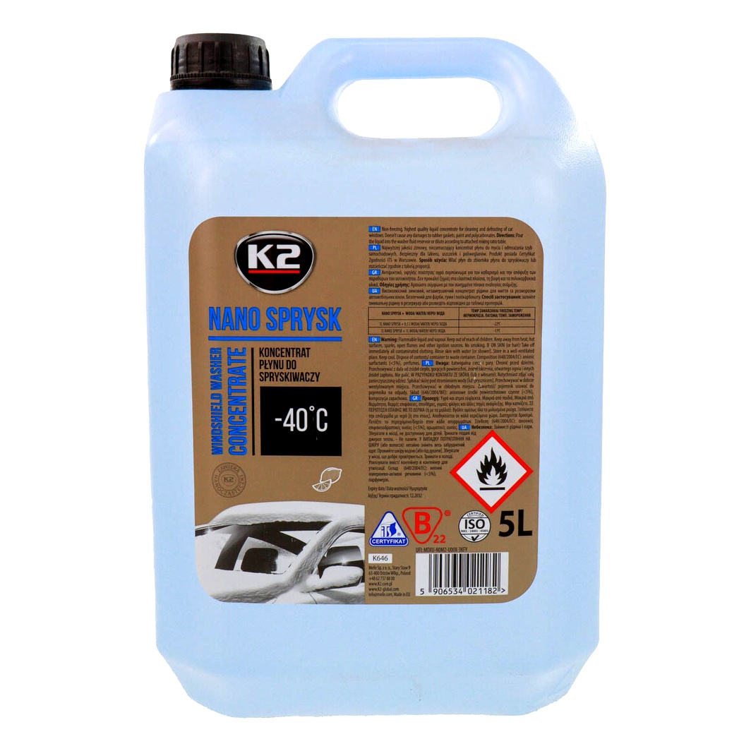 Омивач скла концентрат зимовий -40°С K2 Nano Sprysk 5 л K646 - zapix