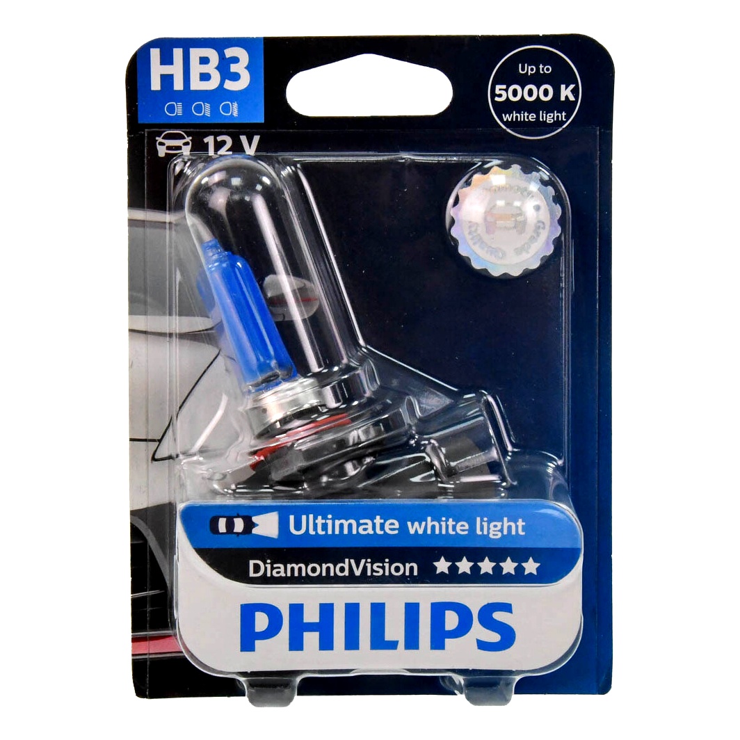 Автолампа галогенова PHILIPS DiamondVision HB3 P20d 65W 12V синя 9005DVB1 - zapix