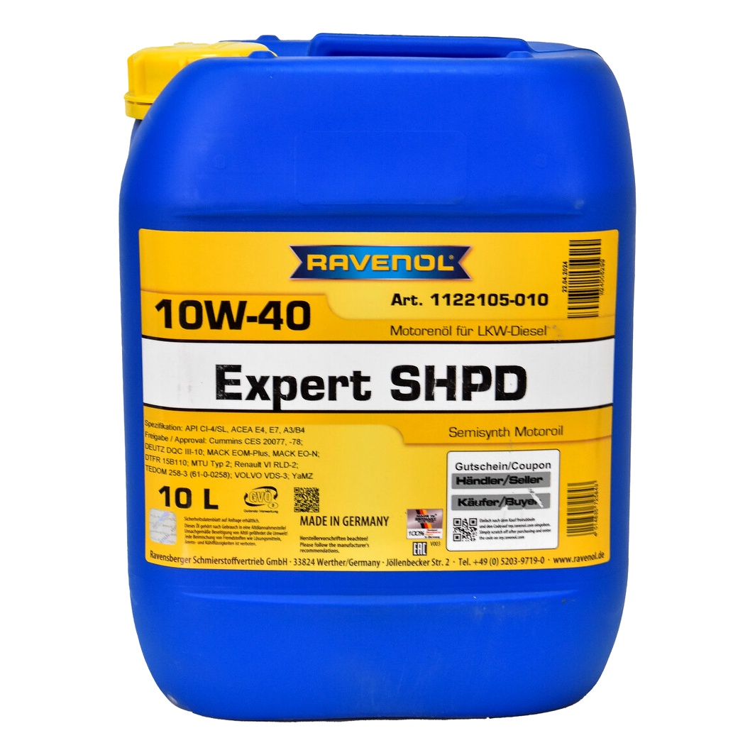 Моторное масло RAVENOL Expert SHPD 10W-40 10 л (1122105010) - zapix