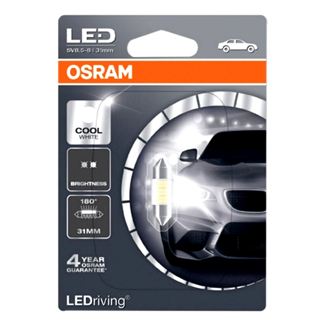 Автолампа LED (світлодіодна) OSRAM LEDriving C5W SV8.5 0.5W 12V прозора 6436CW01B - zapix