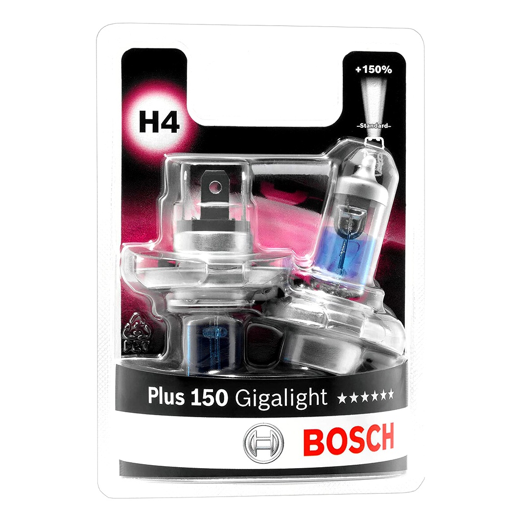 Автолампа галогенова BOSCH Gigalight Plus 150 H4 P43t 55W 12V 1987301430 - zapix