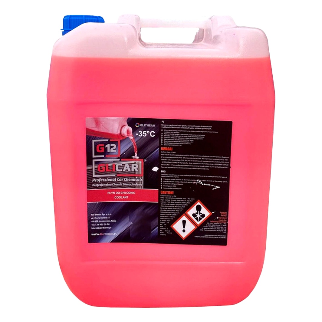 Готовий антифриз GLICAR червоний G12 -35 °C 10 л (GL121000) - zapix