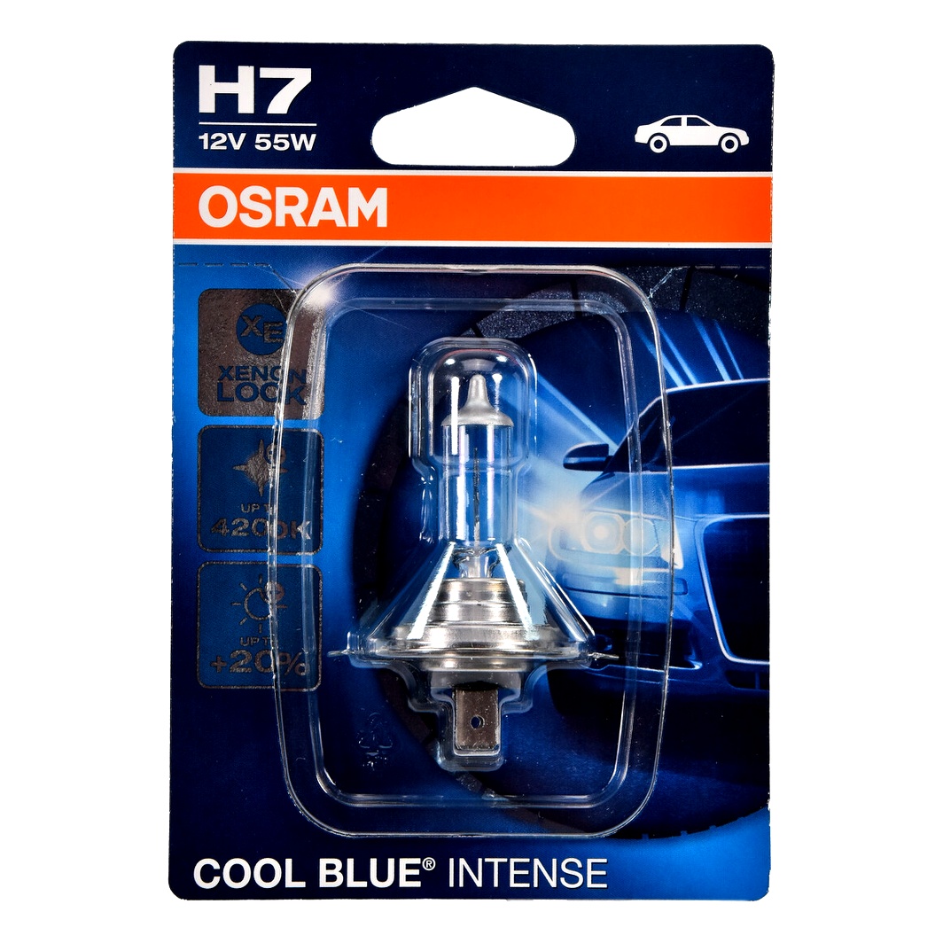 Автолампа галогеновая OSRAM Cool Blue Intense H7 PX26d 55W 12V светло-голубая 64210CBI01B - zapix