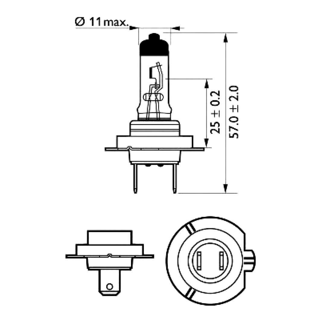 Автолампа галогенова PHILIPS LongLife EcoVision H7 PX26d 55W 12V прозора 12972LLECOC1 - zapix