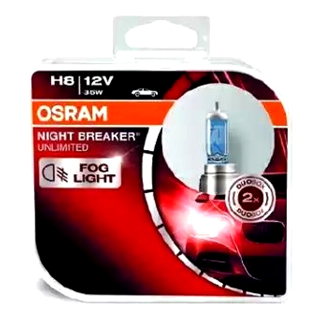 Автолампа галогенова OSRAM Night Breaker Unlimited H8 PGJ19-1 35W 12V прозоро-блакитна 64212NBUHCB - zapix