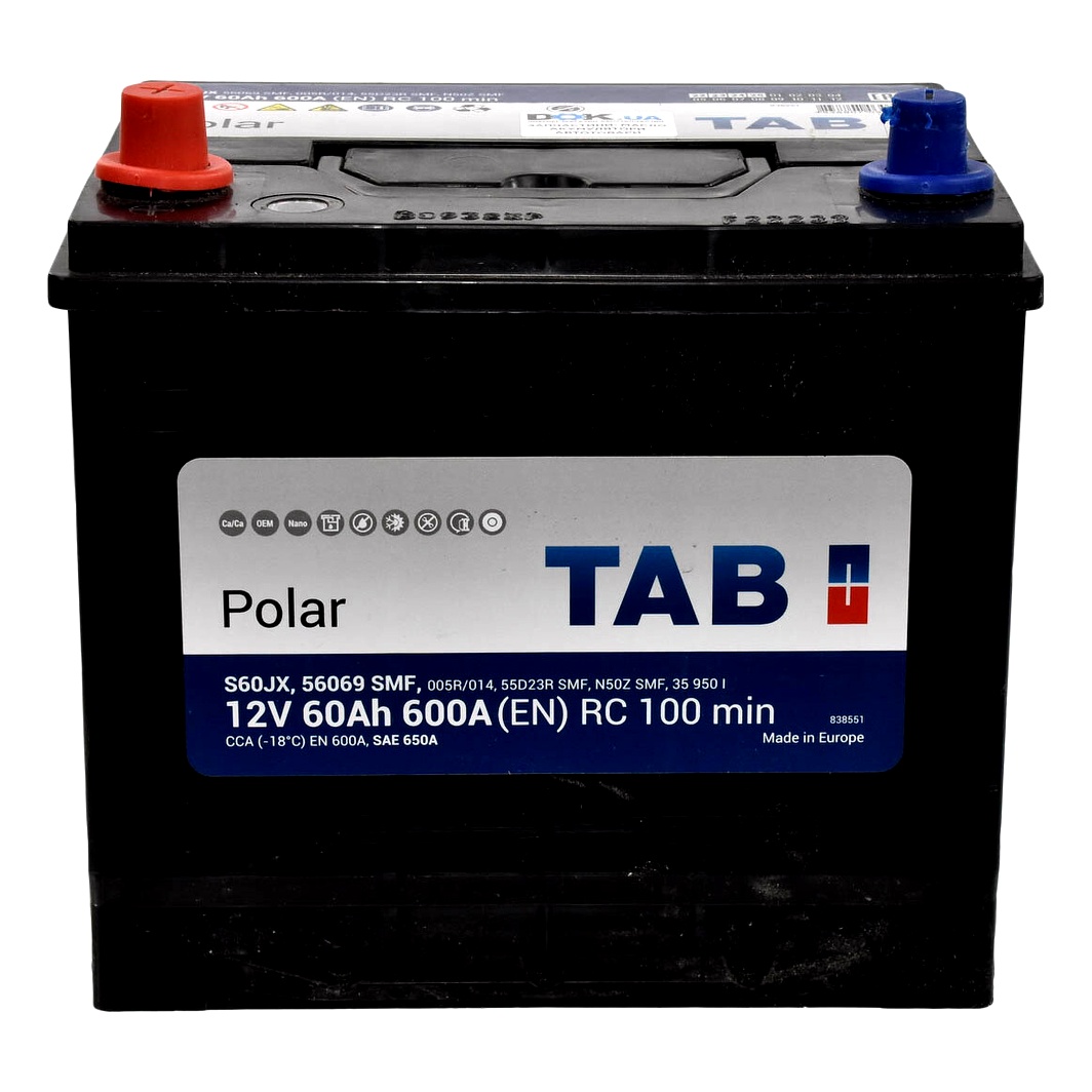 Акумулятор TAB Polar S JIS 12V 60Ah 600A L+ 246960 - zapix