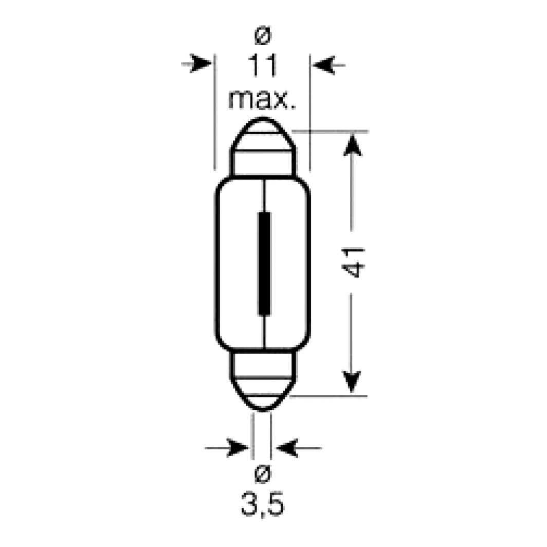 Автолампа накала OSRAM C10W SV8.5-8 10W 24V прозрачная 6429 - zapix