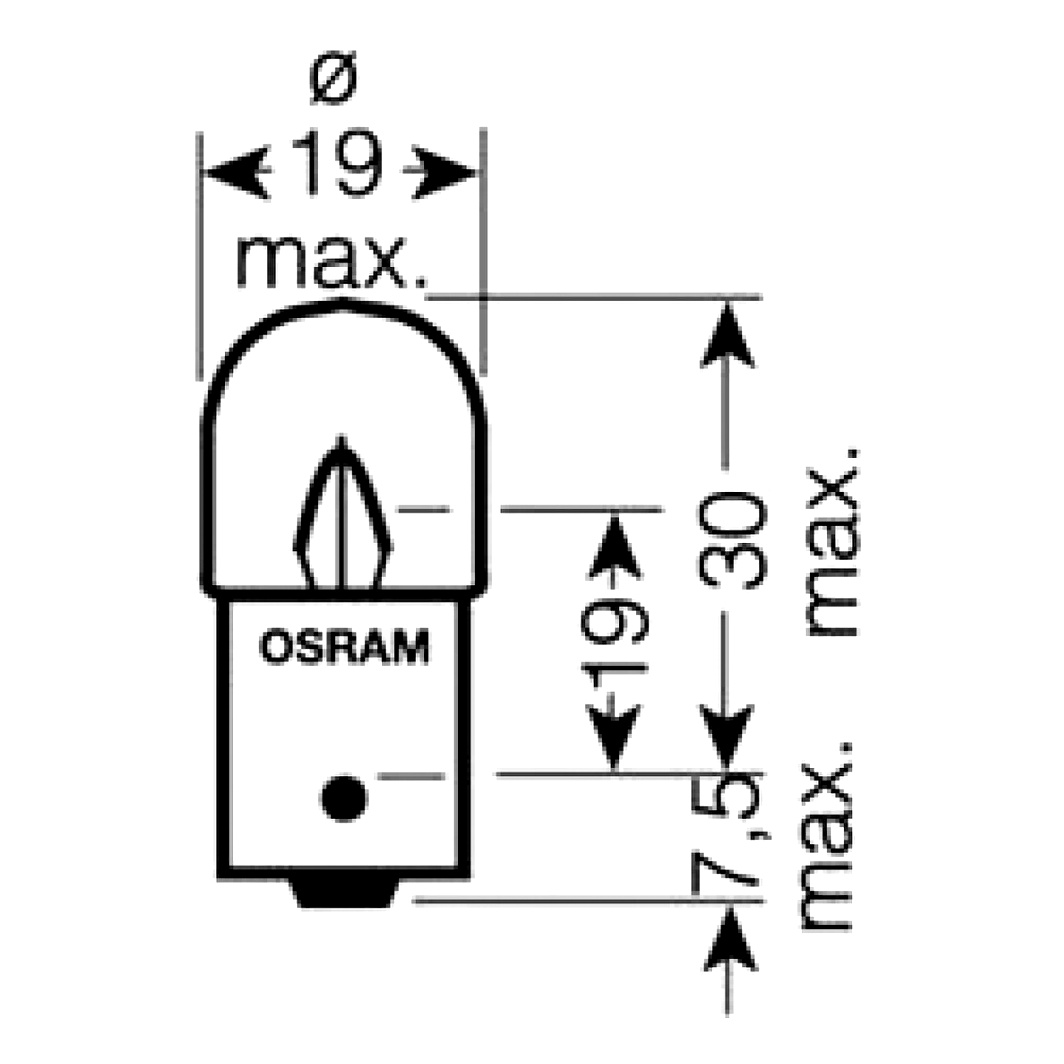 Автолампа розжарювання OSRAM R5W BA15s 5W 24V прозора 5627 - zapix