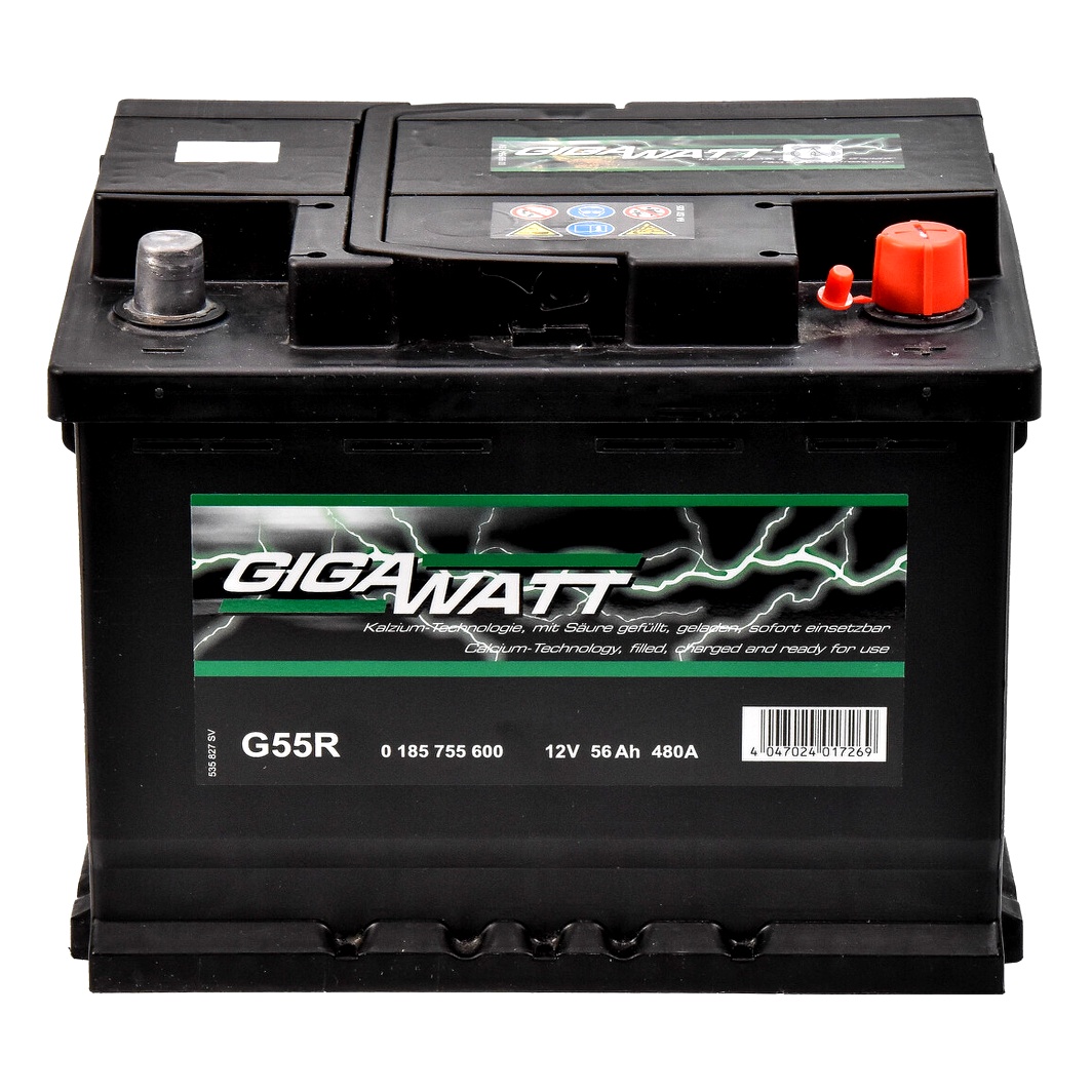 Акумулятор GIGAWATT 12V 56Ah 480A R+ 0185755600 - zapix