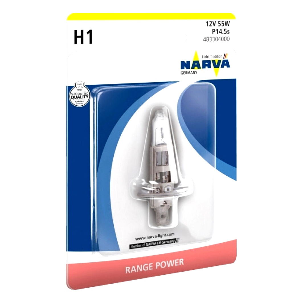 Автолампа галогеновая NARVA H1 P14.5s 55W 12V прозрачная 48330B1 - zapix