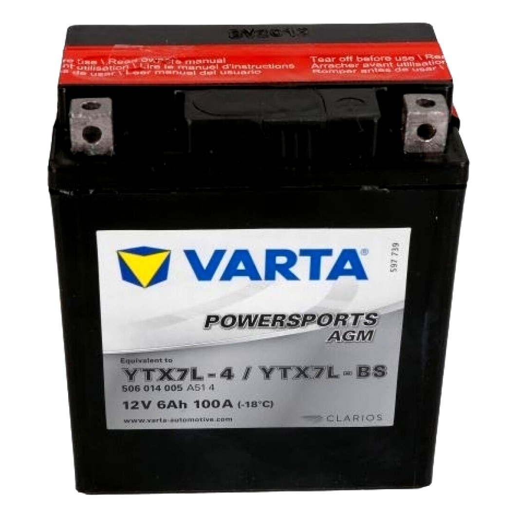 Акумулятор VARTA Powersports AGM 12V 6Ah 100A R+ YTX7LBS - zapix