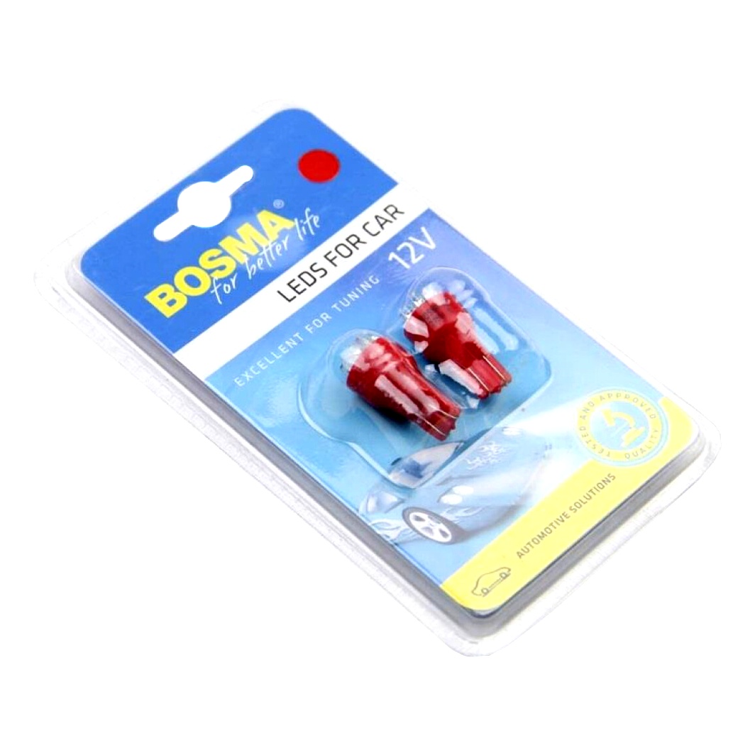Автолампа LED (світлодіодна) BOSMA T4W BA9s 12V червона 3004I - zapix