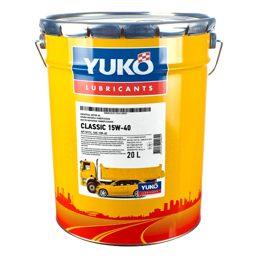 Моторна олива YUKO Classic 15W-40 20 л (482007024064) - zapix