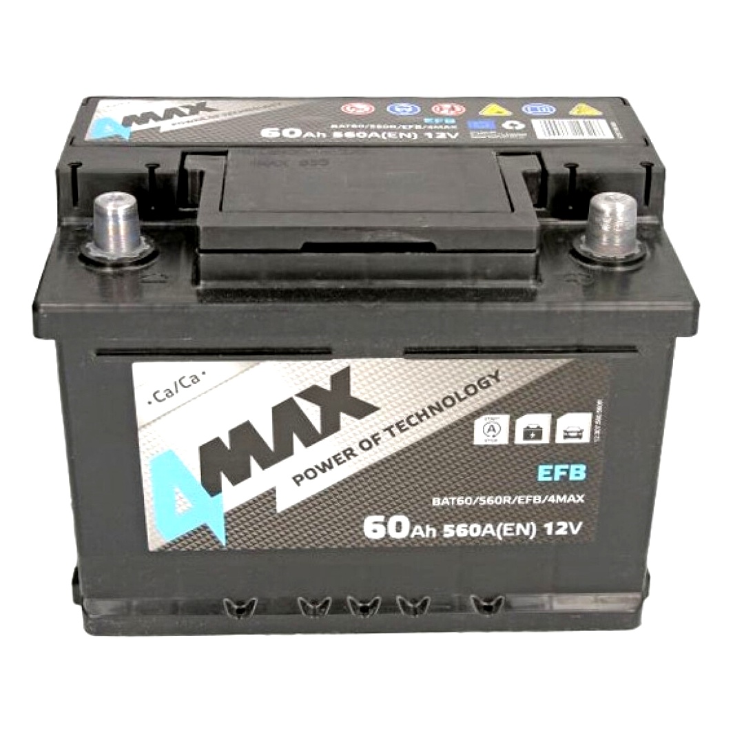 Акумулятор 4MAX EFB 12V 60Ah 560A R+ BAT60560REFB4MAX - zapix