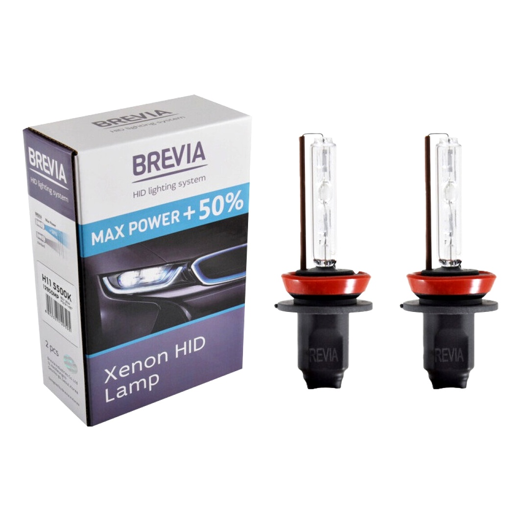 Автолампа ксенонова BREVIA Max Power +50% H11 PGJ19-2 35W 85V прозора 12950MP - zapix