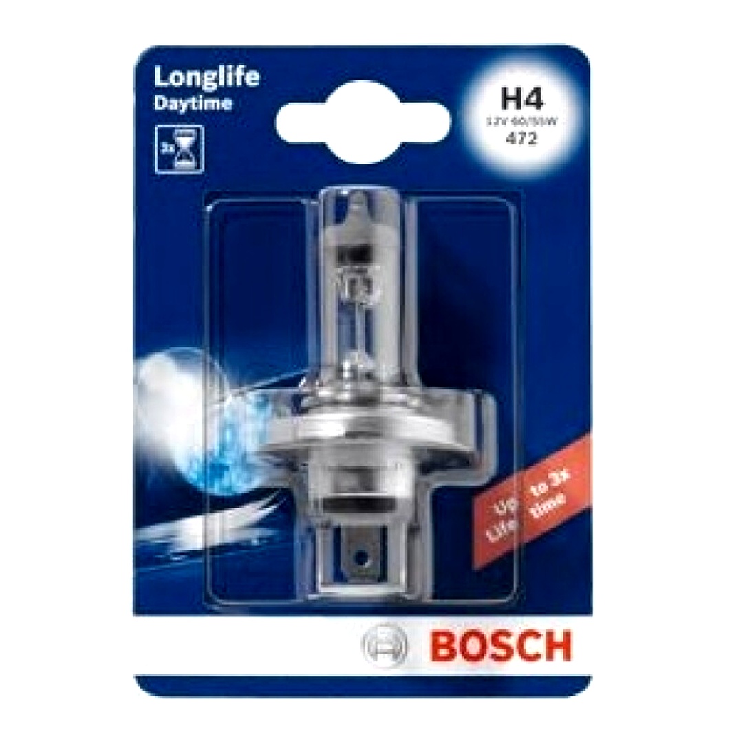 Автолампа галогенова BOSCH Longlife Daytime H4 P43t 55W 12V 1987301054 - zapix