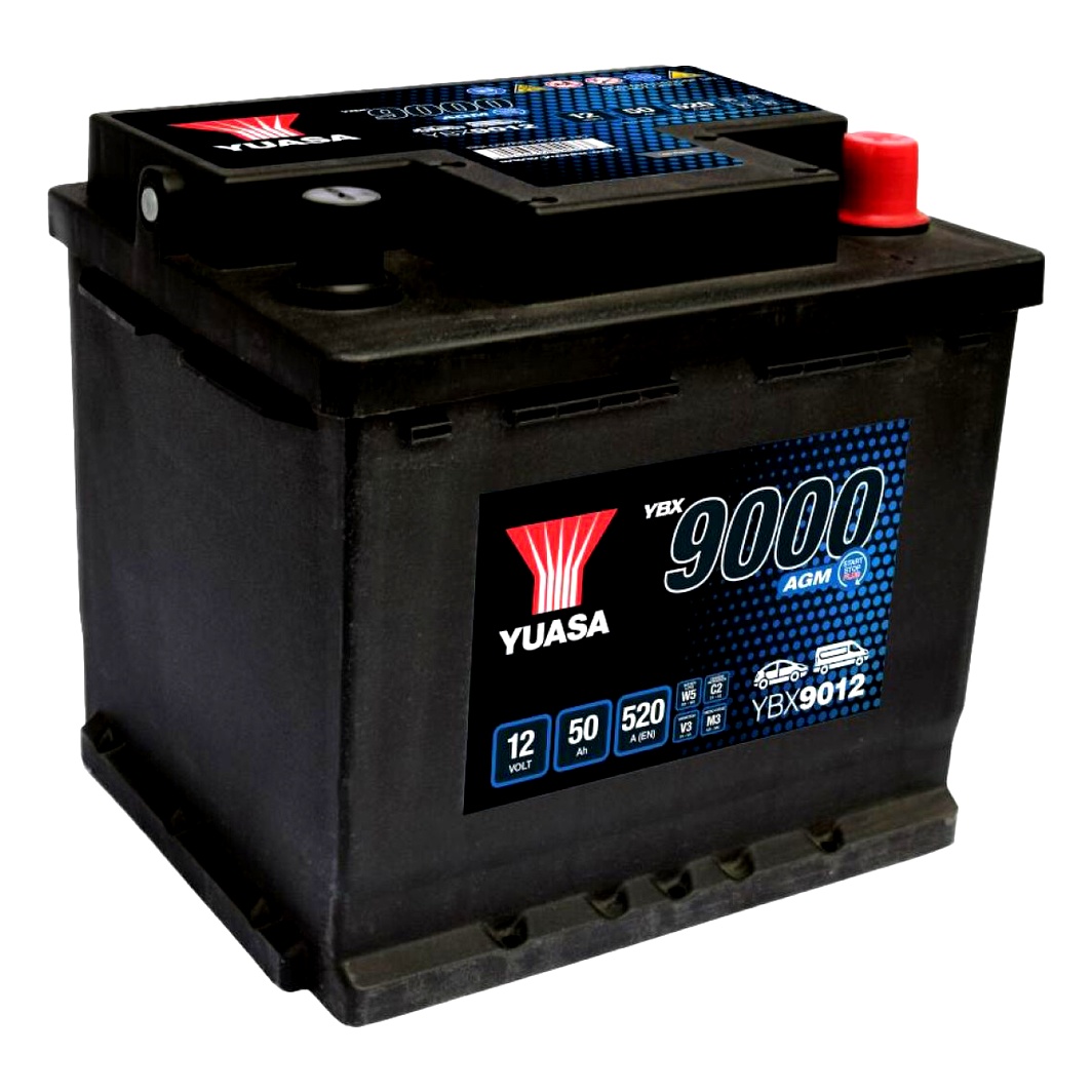 Акумулятор YUASA YBX 9000 AGM 12V 50Ah 520A R+ YBX9012 - zapix
