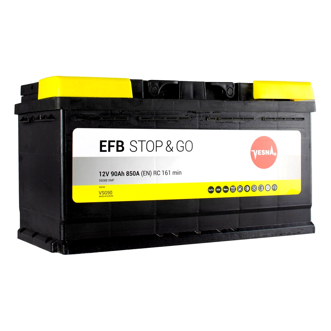 Акумулятор VESNA EFB 12V 90Ah 850A R+ 313090 - zapix