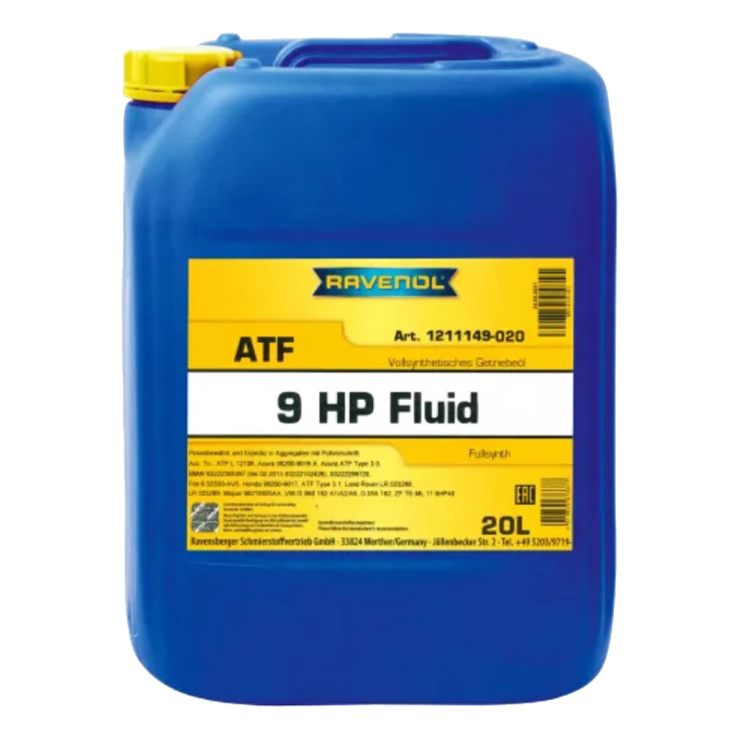 Трансмиссионное масло RAVENOL ATF 9HP Fluid 20 л 1211149020 - zapix