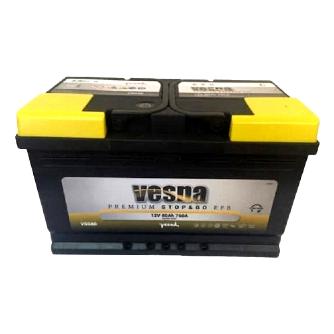 Акумулятор VESNA EFB 12V 80Ah 760A R+ 313080 - zapix