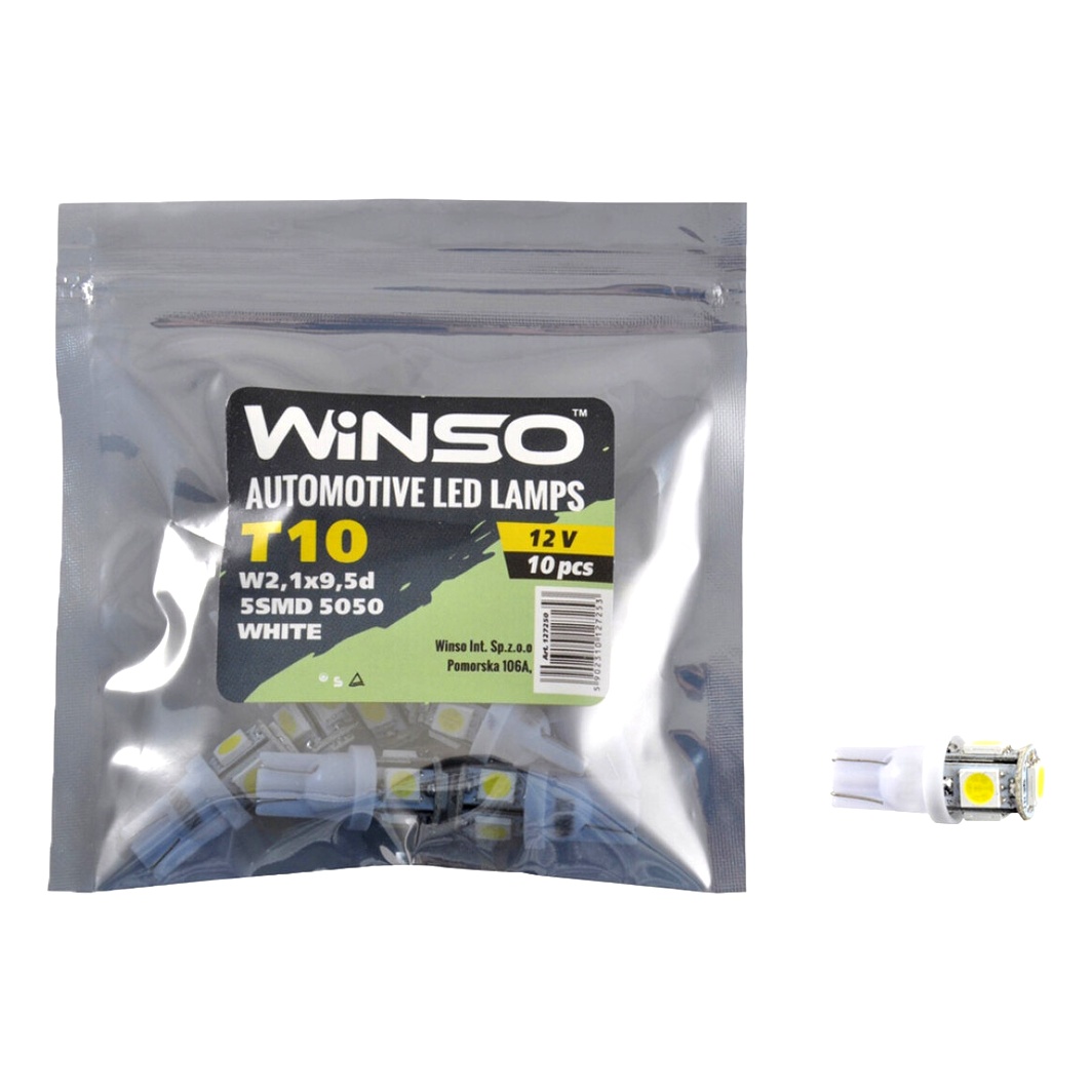 Автолампа LED (світлодіодна) WINSO T10 W2.1x9.5d 12V 127250 - zapix