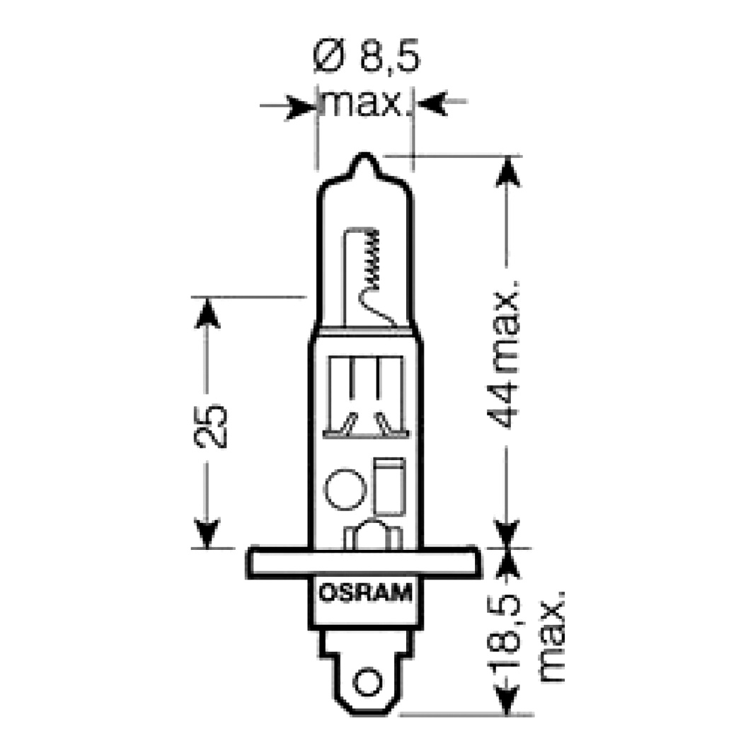 Автолампа галогеновая OSRAM Original Line H1 P14.5s 70W 24V прозрачная 6415501B - zapix