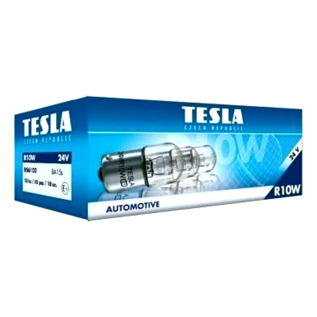 Автолампа розжарювання TESLA Standard R10W BA15s 10W 24V прозора B56102 - zapix